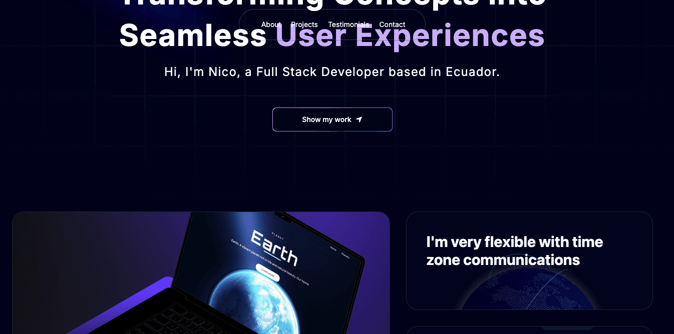 Personal Portfolio Homepage Screenshot